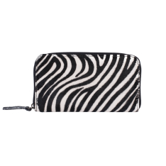 PORTOFEL DAMA NEGRU PRINT ZEBRA PIELE NATURALA ARIANA