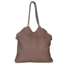 GEANTA ZEVO DAMA PIELE NATURALA TAUPE TIP SHOPPER DETALIU LANT RANIA