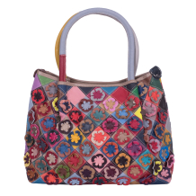 GEANTA ZEVO DAMA SHOPPER PIELE NATURALA DETALIU FLORI RIANA