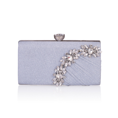 GEANTA ZEVO DE SEARA DAMA ARGINTIE TIP CLUTCH APLICATII PIETRE SORINA