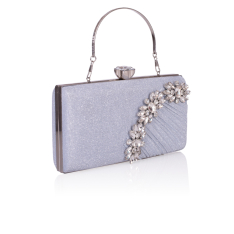 GEANTA ZEVO DE SEARA DAMA ARGINTIE TIP CLUTCH APLICATII PIETRE SORINA