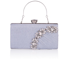 GEANTA ZEVO DE SEARA DAMA ARGINTIE TIP CLUTCH APLICATII PIETRE SORINA