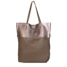 GEANTA ZEVO SHOPPING DAMA TAUPE PIELE NATURALA STEFANIA