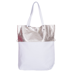 GEANTA ZEVO SHOPPING DAMA ALBA CU AURIU PIELE NATURALA STEFANIA