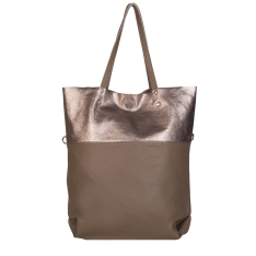 GEANTA ZEVO SHOPPING DAMA TAUPE PIELE NATURALA STEFANIA