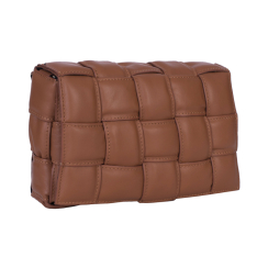 GEANTA ZEVO DAMA IMPLETITA CONIAC PIELE NATURALA FINA TAISIA