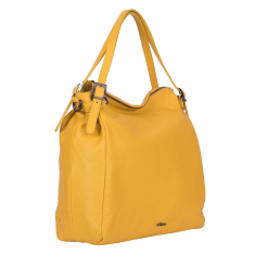 GEANTA ZEVO SHOPPER DAMA GALBENA PIELE NATURALA TALIDA