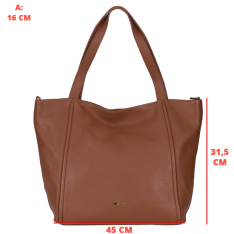 GEANTA ZEVO SHOPPER DAMA CONIAC PIELE NATURALA TEODORA