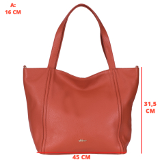 GEANTA ZEVO SHOPPER DAMA ORANJ PIELE NATURALA TEODORA