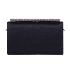 CLUTCH ZEVO DAMA NEGRU SATINAT SEARA TESSA