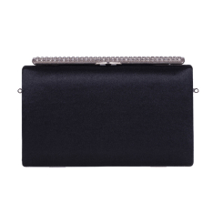 CLUTCH ZEVO DAMA NEGRU SATINAT SEARA TESSA