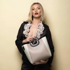 GEANTA ZEVO DAMA ROZ PIELE NATURALA RIGIDA THEA