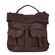RUCSAC TIP GEANTA ZEVO DAMA MARO PIELE NATURALA ASPECT VINTAGE DETALIU IMPLETITURA AMBROZIA