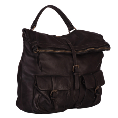 RUCSAC TIP GEANTA ZEVO DAMA MARO PIELE NATURALA ASPECT VINTAGE AMBROZIA