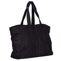 GEANTA ZEVO DAMA NEAGRA PIELE NATURALA IMPLETITA VINTAGE CAMELIA