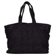 GEANTA ZEVO DAMA NEAGRA PIELE NATURALA IMPLETITA VINTAGE CAMELIA