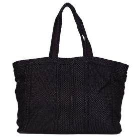 GEANTA ZEVO DAMA NEAGRA PIELE NATURALA IMPLETITA VINTAGE CAMELIA