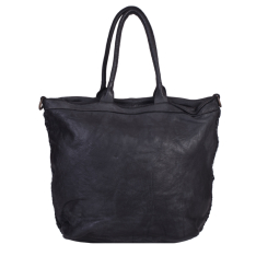 GEANTA ZEVO DAMA SHOPPER NEAGRA PIELE NATURALA ASPECT VINTAGE CATALINA