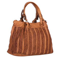 GEANTA ZEVO DAMA VINTAGE CARAMEL PIELE NATURALA ELISEI