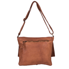 GEANTA ZEVO DAMA CONIAC PIELE NATURALA ASPECT VINTAGE TIP POSTAS GABRIELA