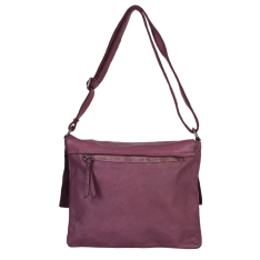 GEANTA ZEVO DAMA VIOLET PIELE NATURALA ASPECT VINTAGE TIP POSTAS GABRIELA