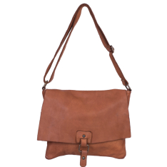 GEANTA ZEVO DAMA CONIAC PIELE NATURALA ASPECT VINTAGE TIP POSTAS GABRIELA