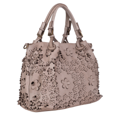 GEANTA ZEVO DAMA CREM PIELE NATURALA VINTAGE PRINT FLORAL INES