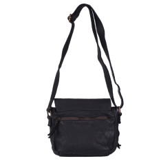 GEANTA ZEVO DAMA NEAGRA PIELE NATURALA VINTAGE TIP POSTAS MELINDA