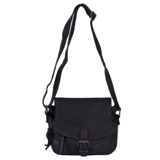 GEANTA ZEVO DAMA NEAGRA PIELE NATURALA VINTAGE TIP POSTAS MELINDA