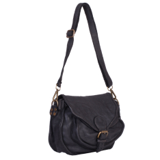 GEANTA ZEVO DAMA NEAGRA PIELE NATURALA VINTAGE TIP POSTAS MIRABELA