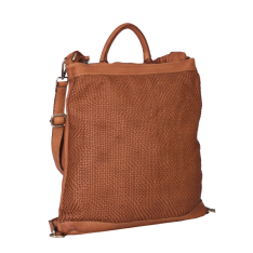 RUCSAC GEANTA ZEVO DAMA CONIAC PIELE NATURALA VINTAGE INTRETESUTA OLIMPIA