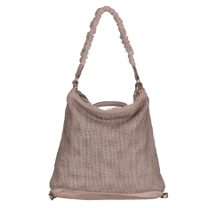 RUCSAC GEANTA ZEVO DAMA CREM PIELE NATURALA VINTAGE INTRETESUTA OLIMPIA