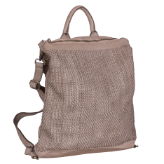 RUCSAC GEANTA ZEVO DAMA CREM PIELE NATURALA VINTAGE INTRETESUTA OLIMPIA