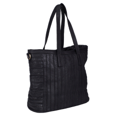 GEANTA ZEVO DAMA NEAGRA PIELE NATURALA VINTAGE DETALIU DUNGI RAMONA