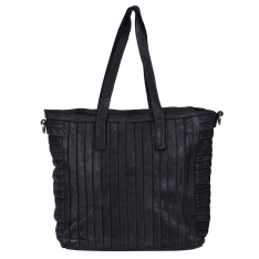 GEANTA ZEVO DAMA NEAGRA PIELE NATURALA VINTAGE DETALIU DUNGI RAMONA