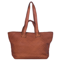 GEANTA ZEVO DAMA CONIAC VINTAGE PIELE NATURALA IMPLETITA ZAMFIRA