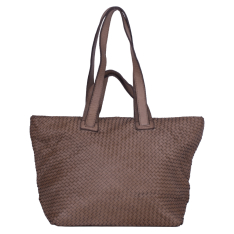 GEANTA ZEVO DAMA TAUPE VINTAGE PIELE NATURALA IMPLETITA ZAMFIRA