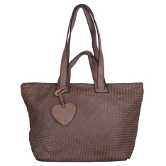 GEANTA ZEVO DAMA TAUPE VINTAGE PIELE NATURALA IMPLETITA ZAMFIRA