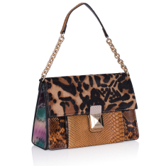  GEANTA ZEVO DAMA UNICAT GALBENA PIELE NATURALA PREMIUM PRINT PITON SI PRINT LEOPARD ZAIRA 