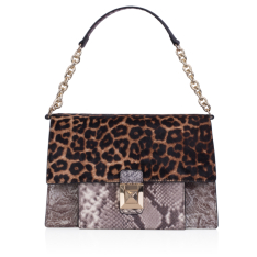  GEANTA ZEVO DAMA UNICAT BEJ PIELE NATURALA PREMIUM PRINT PITON SI PRINT LEOPARD ZAIRA